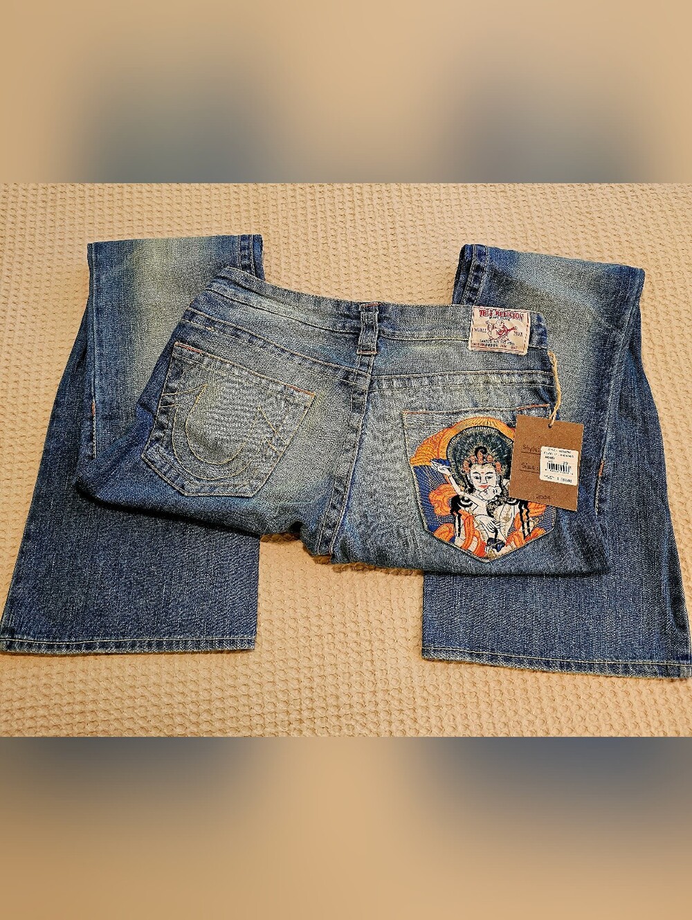🔥 TRUE RELIGION Y2K SUN KAMA SUTRA BOBBY BOOTCUT JEANS | SIZE 29 | NWT 🔥 RARE - Picture 4 of 10